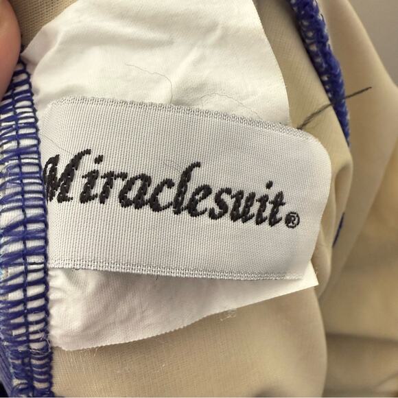 Miraclesuit Blue Floral One Piece Swimsuit Size 12 Shaping Slimming Ruched - Picture 3 of 3